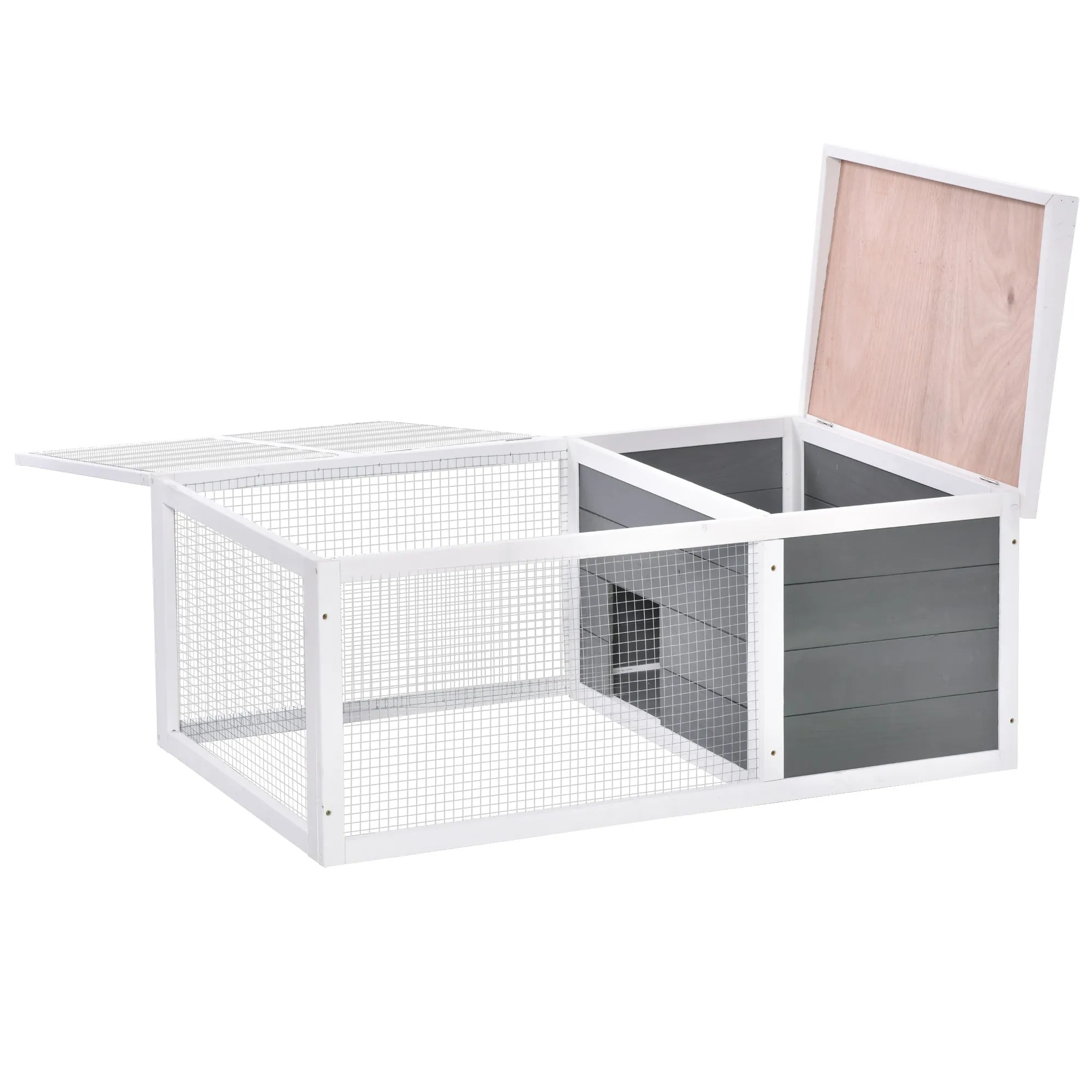Indoor Outdoor Wooden Guinea Pigs Hutches Small Guinea Pigs Hutches Pet Run Cover with UV-resistant Asphalt roof and Water-repellent Paint