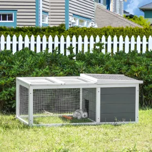 Indoor Outdoor Wooden Guinea Pigs Hutches Small Guinea Pigs Hutches Pet Run Cover with UV-resistant Asphalt roof and Water-repellent Paint