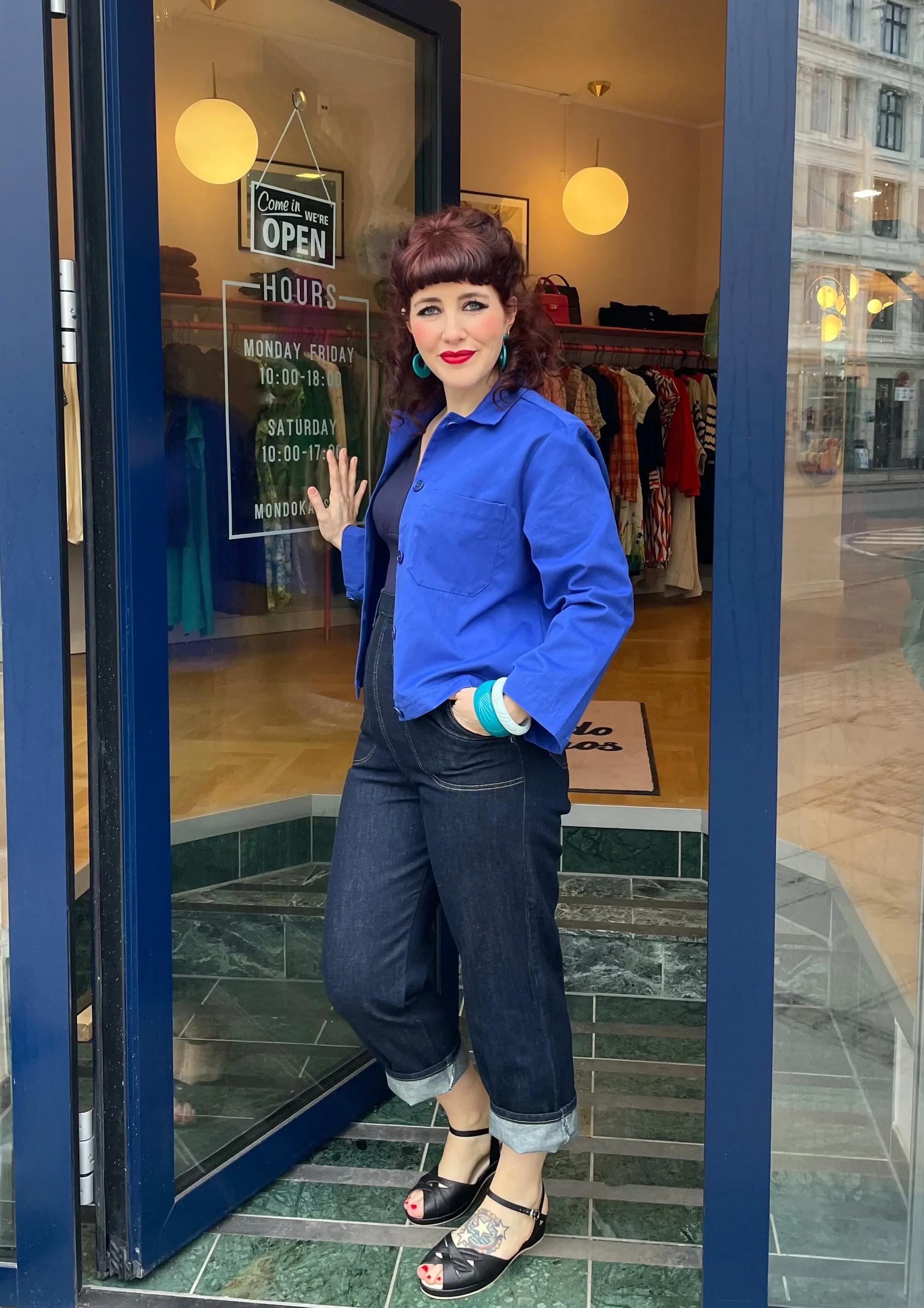 Jeanies Pedal-Pusher jeans i højtaljet 50'er look