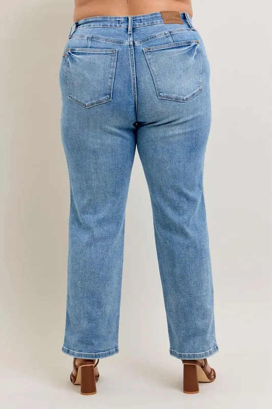 Judy Blue Tummy Control Vintage Wash Straight Jeans