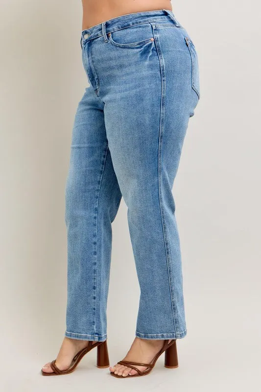 Judy Blue Tummy Control Vintage Wash Straight Jeans