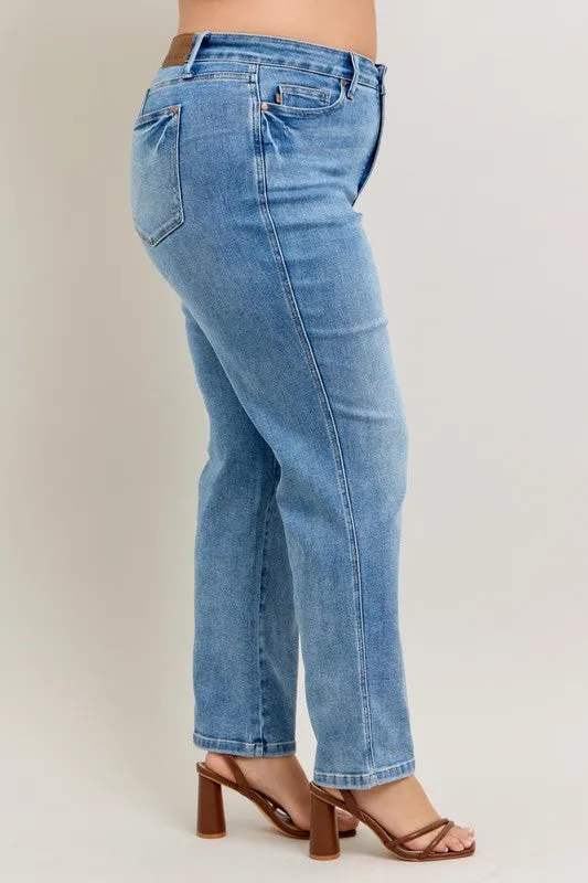 Judy Blue Tummy Control Vintage Wash Straight Jeans