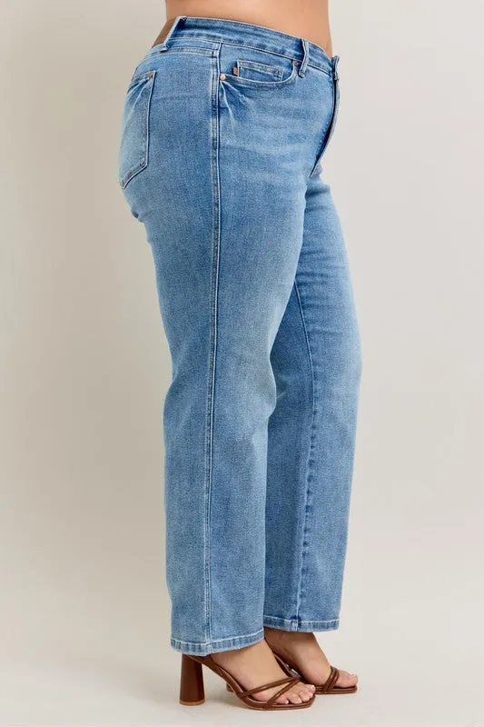 Judy Blue Tummy Control Vintage Wash Straight Jeans