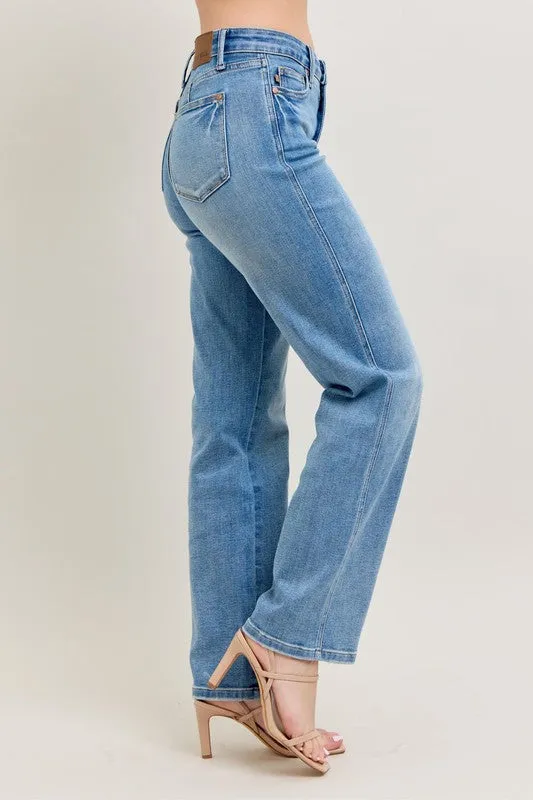Judy Blue Tummy Control Vintage Wash Straight Jeans