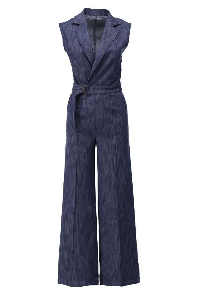 K-design - Jumpsuit in jeans look (A736Dark blue jeans)