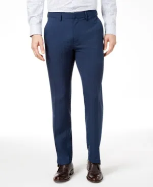 Kenneth Cole Reaction Mens Modern fit Dress Pants 32 / 30 Blue Solid Stretch