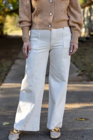 [KUT] Meg High Rise Wide Leg Jeans - Ecru