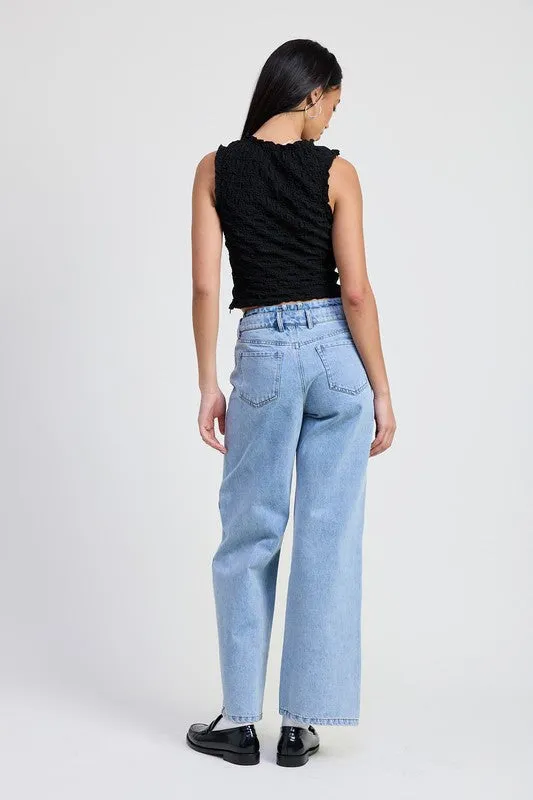 LAYERED STRAIGHT LEG DENIM PANT