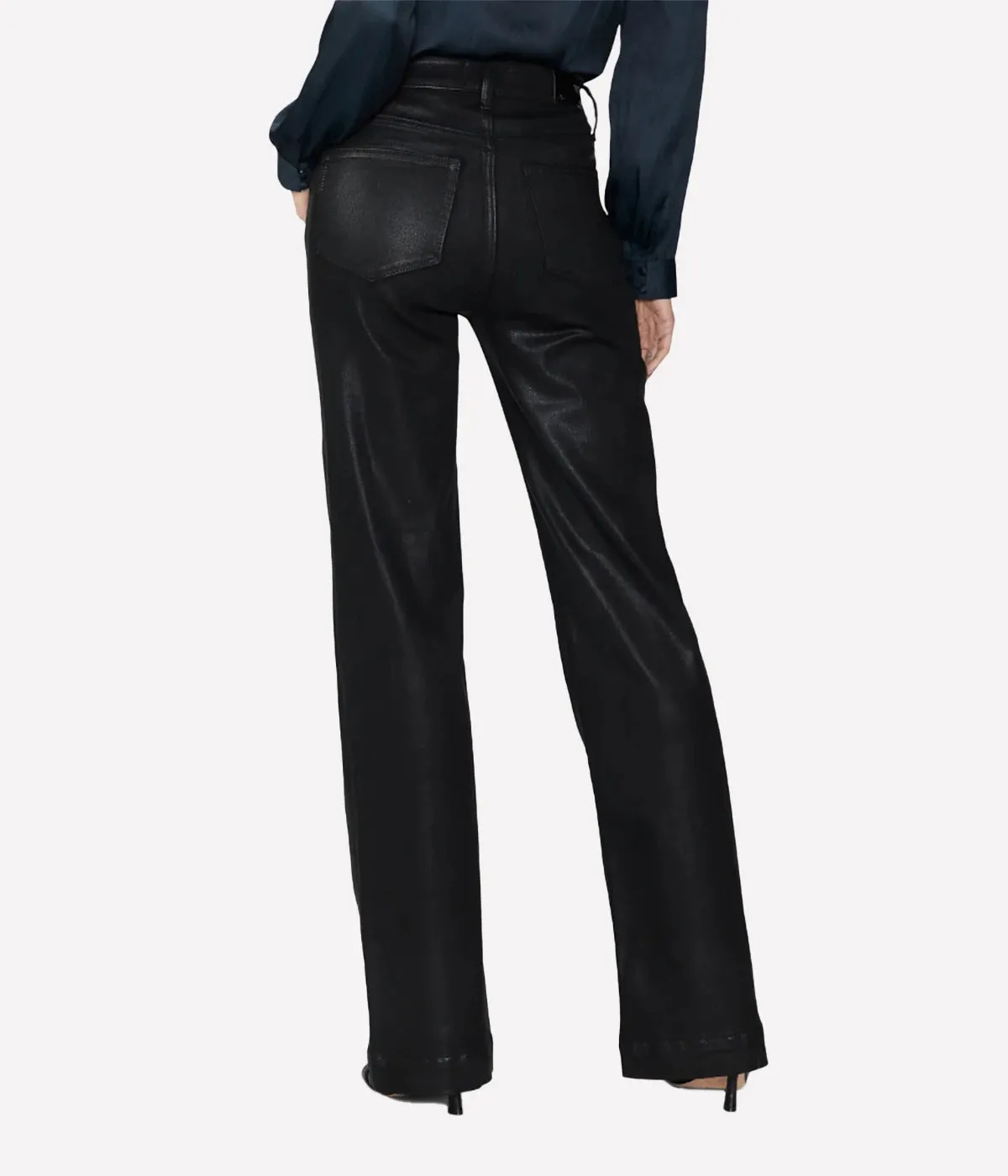 Leenah Ankle Coated Jean in Black Fog Luxe