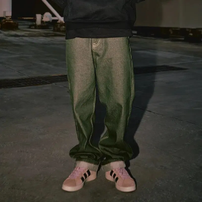 Loose Fit Jeans With Vintage Look