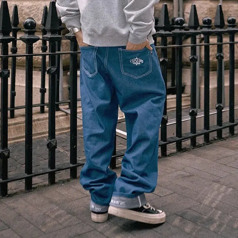 Loose Fit Jeans With Vintage Look