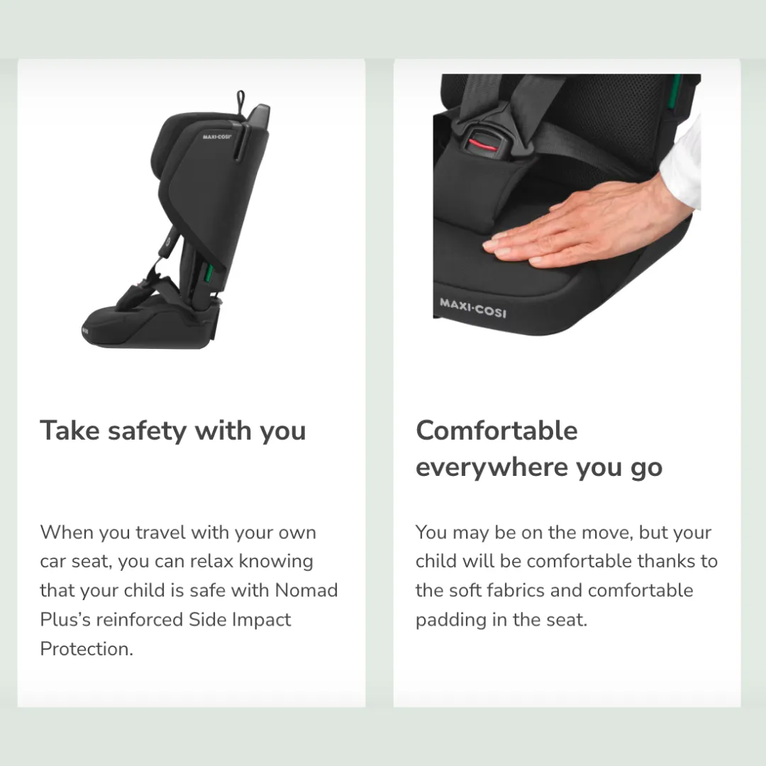 Maxi-Cosi Nomad Plus Foldable Car Seat - Authentic Black (15M-4Y | 9-18kg)