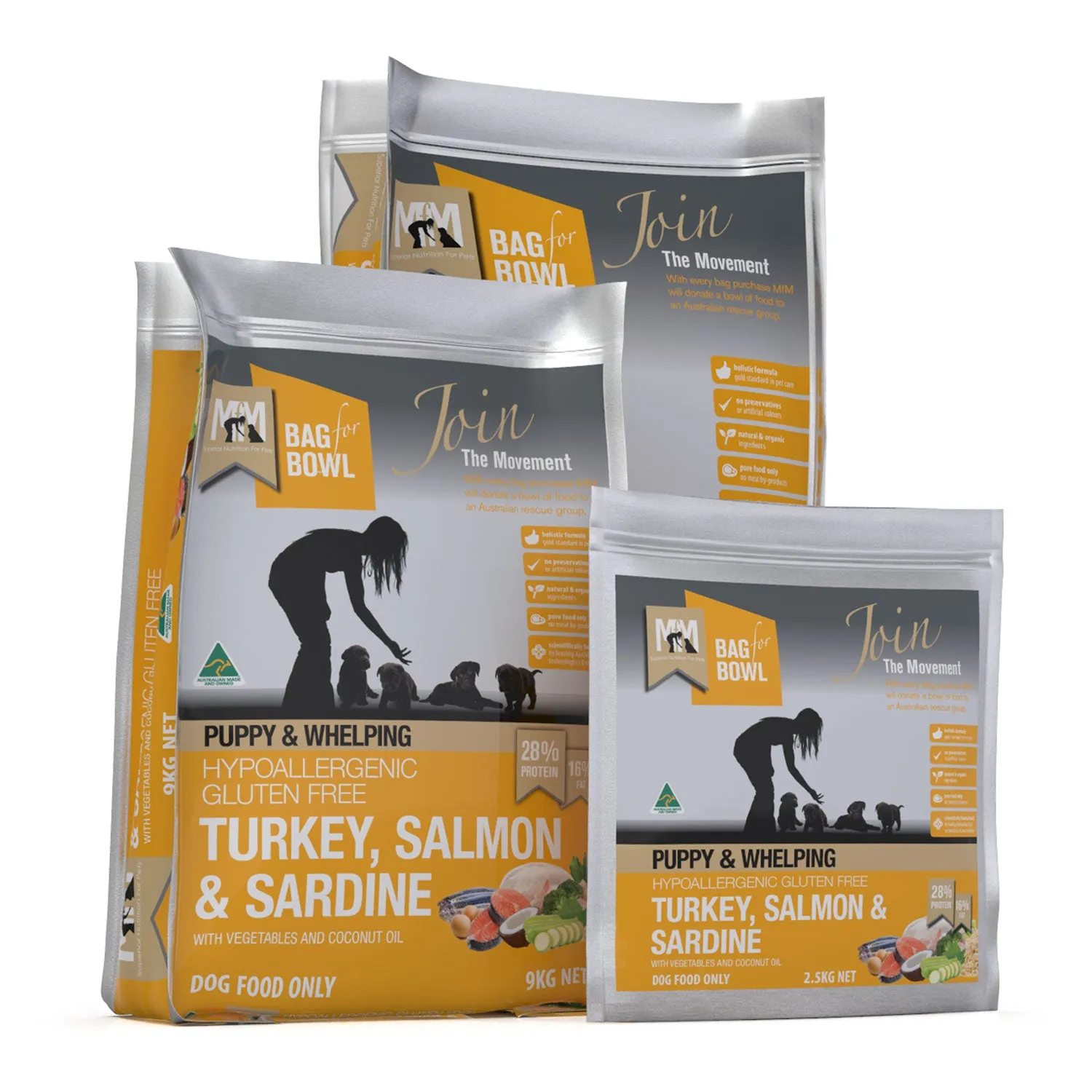Meals for Mutts Turkey, Salmon & Sardine Puppy Dry Dog Food