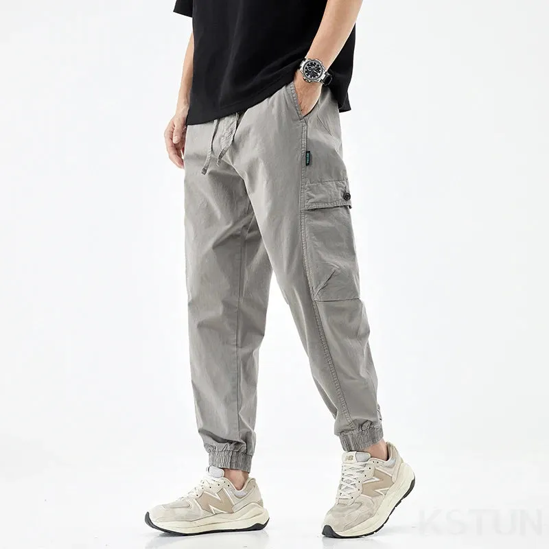 Men Cargo Pants Elastic Waist Loose Jogger Male Casual Harem Pants Sweatpants Hip Hop Sports Outdoor Trousers Multi