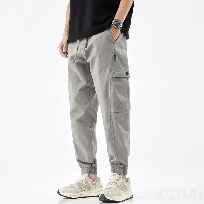 Men Cargo Pants Elastic Waist Loose Jogger Male Casual Harem Pants Sweatpants Hip Hop Sports Outdoor Trousers Multi