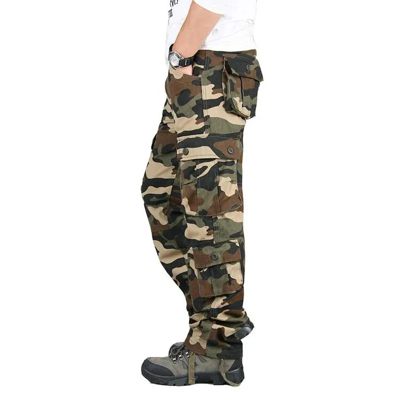 Men Tactical Cargo Camo Hiking Pants