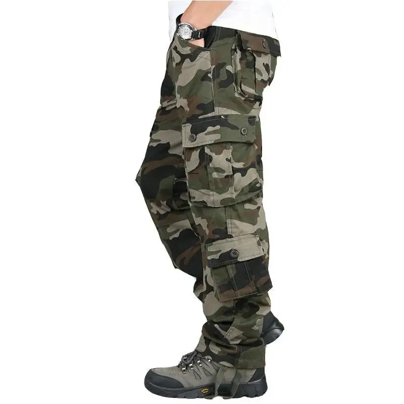 Men Tactical Cargo Camo Hiking Pants