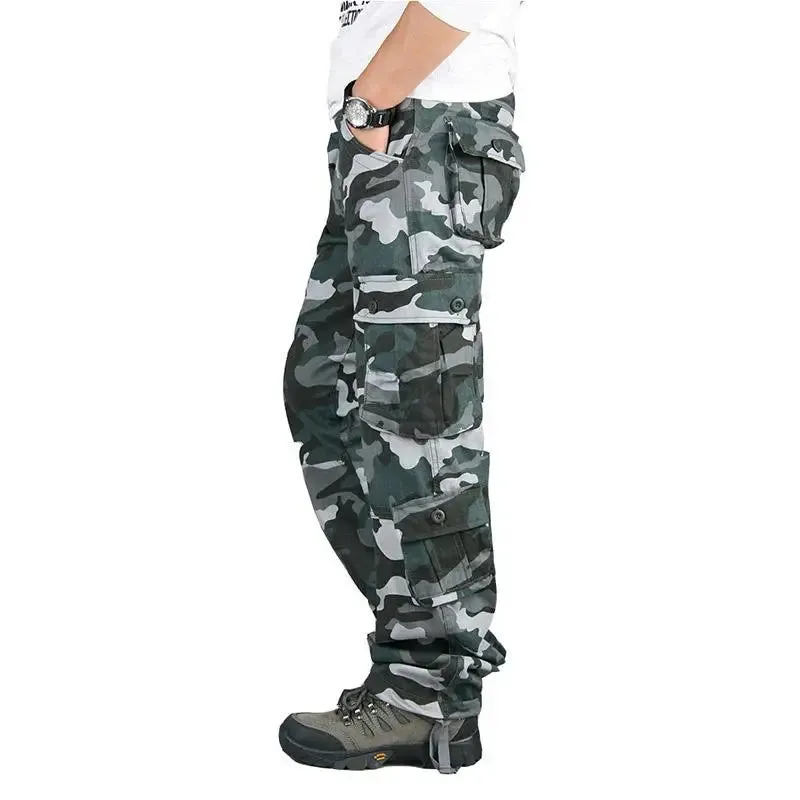Men Tactical Cargo Camo Hiking Pants