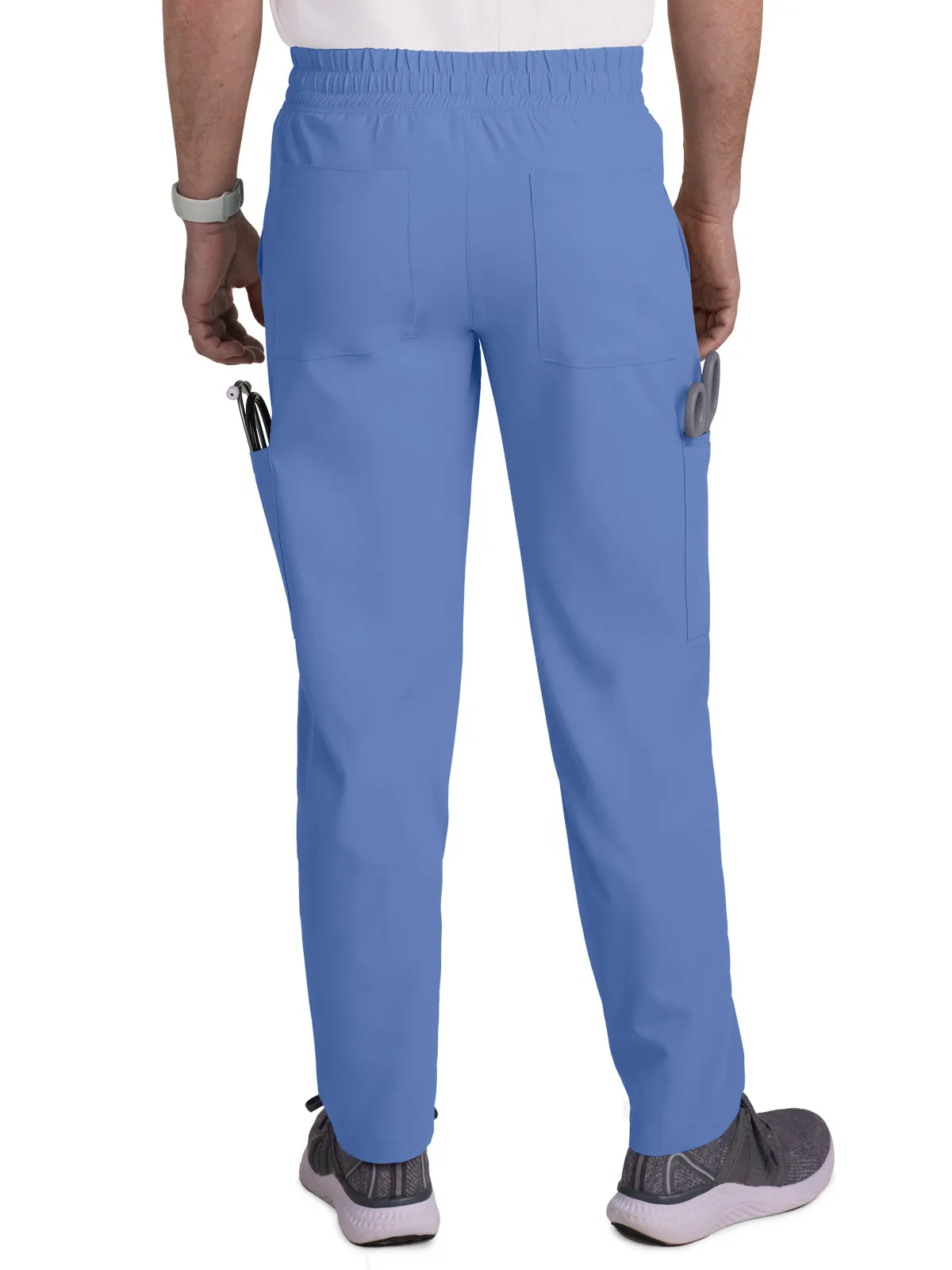 Men's 6-Pocket Drawstring Elastic Waist Neuro Pant - C601 - True Ceil