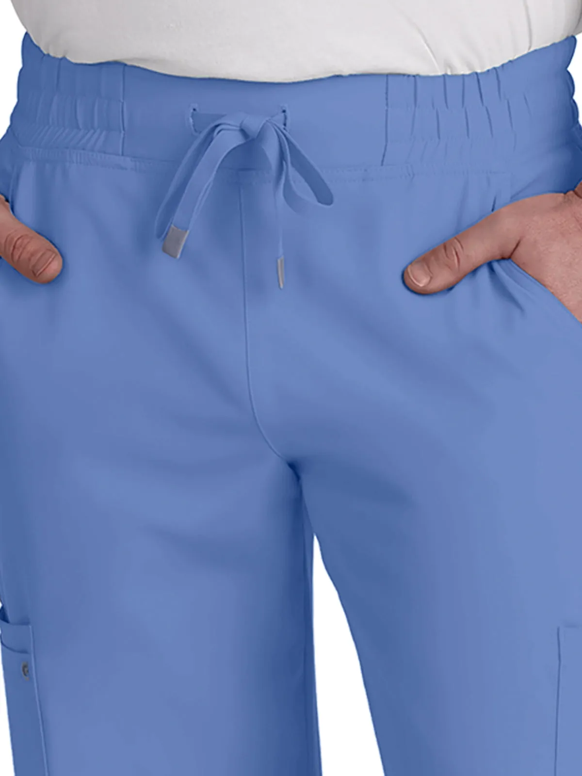 Men's 6-Pocket Drawstring Elastic Waist Neuro Pant - C601 - True Ceil