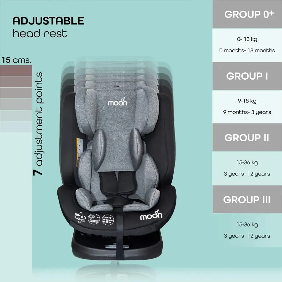 Moon Rover Baby/Infant Car Seat Group (0 ,1,2,3) 360° Rotate - Black