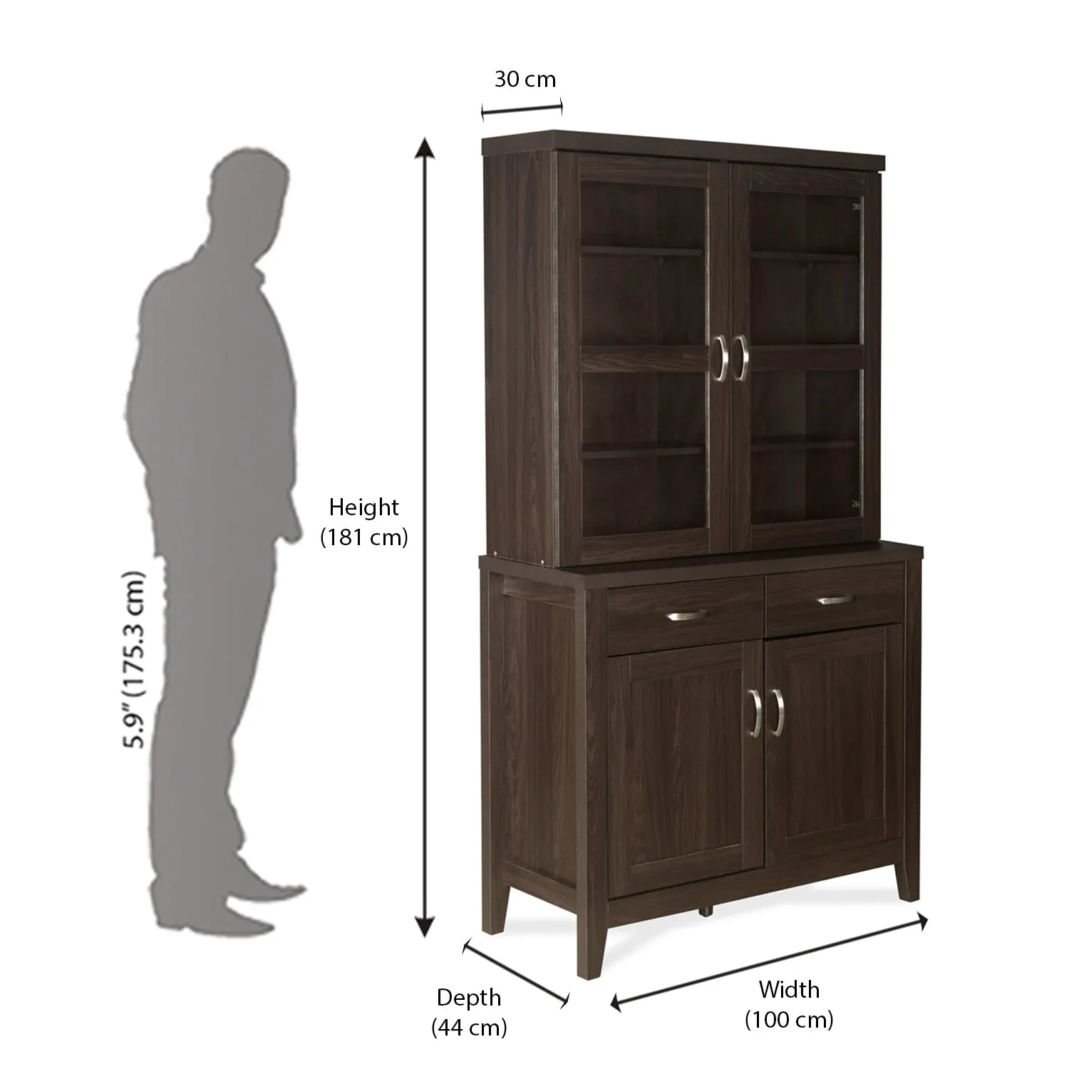 Nilkamal Ben Hutch Storage Cabinet (Brown)