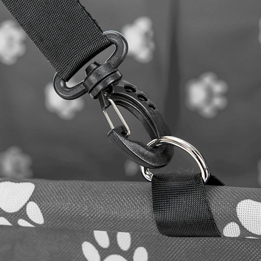 NNEAGS 2X Waterproof Pet Booster Car Seat Breathable Mesh Safety Travel Portable Dog Carrier Bag Grey
