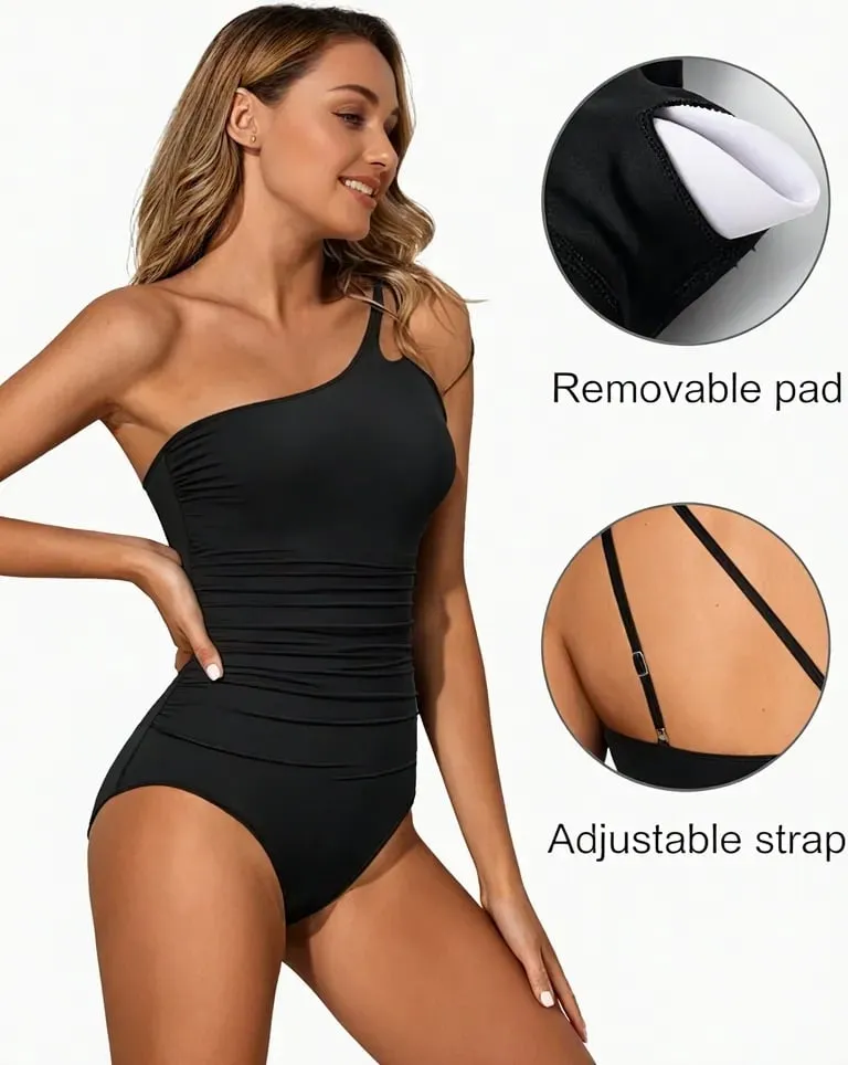 One Shoulder One Piece Swimsuit for Women