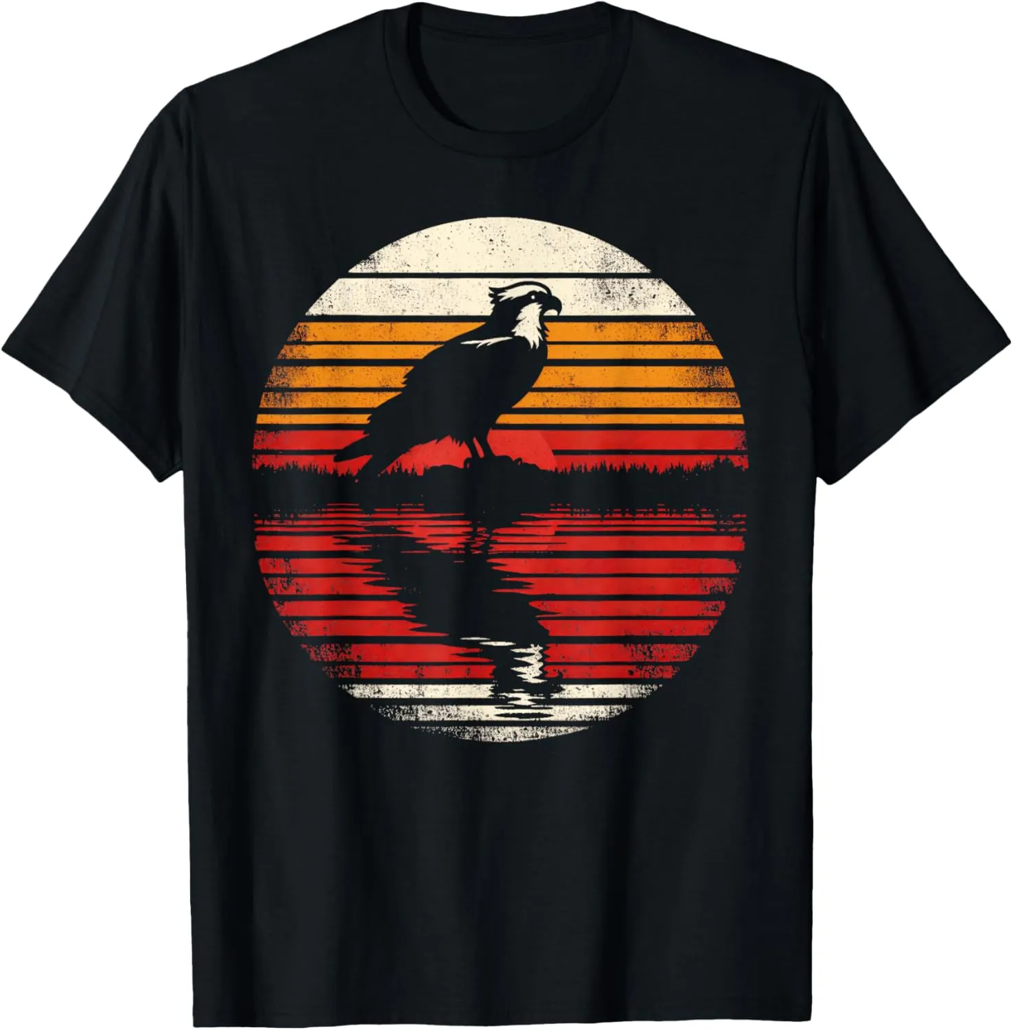 Osprey Bird Sunset Retro Style Safari Vintage 70s T-Shirt