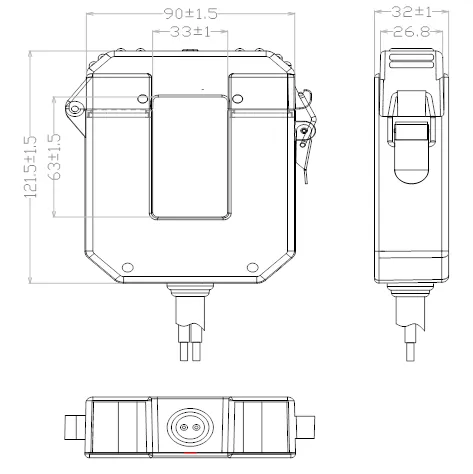 Outdoor Split-Core CT, 800A, 800A:26.6mA, 63x33mm (2.48"x1.3") Hole Diameter, OSCT-063x033-800