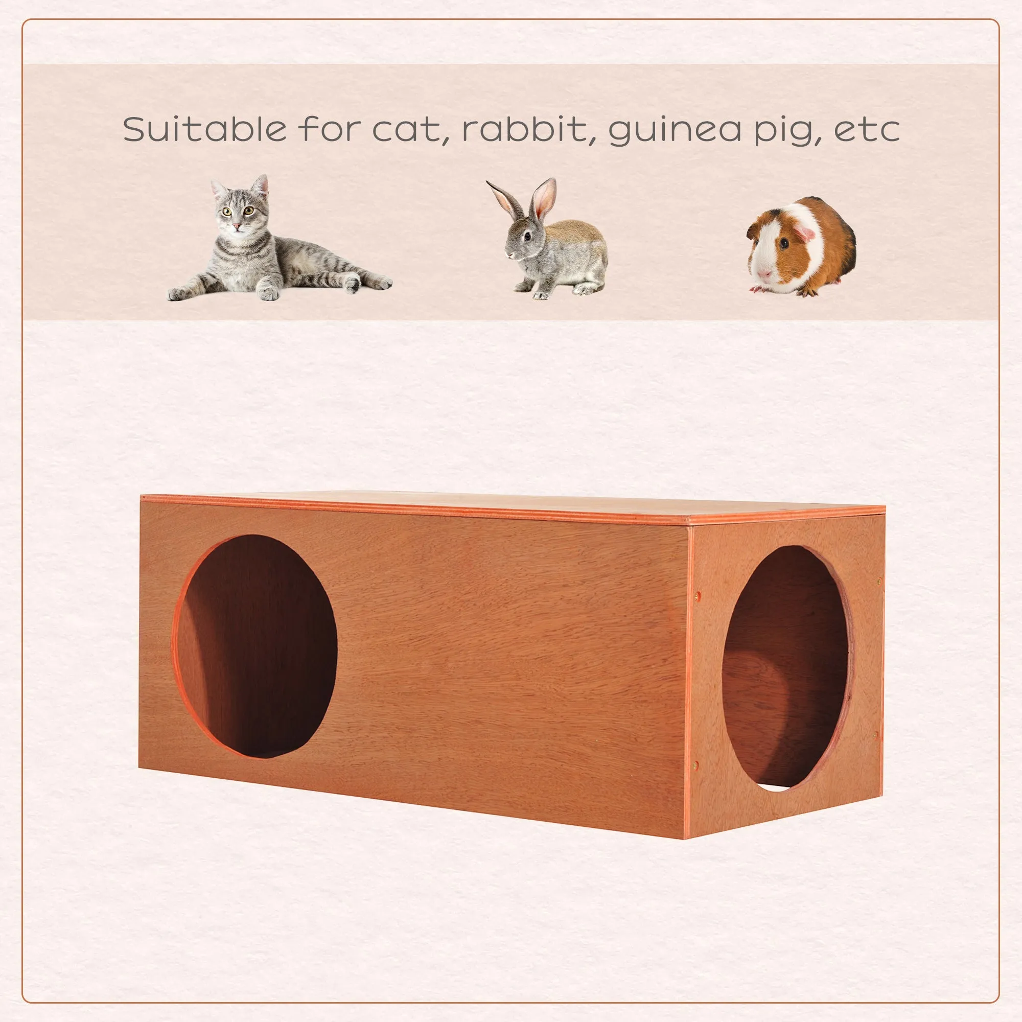 Pawhut MDF Cat House Pet Kitty Home Rabbit Cage Play Waterproof Shelter Hide