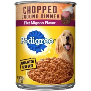 Pedigree Chopped Ground Dinner Filet Mignon Canned Dog Food 13.2 oz, 12 pk