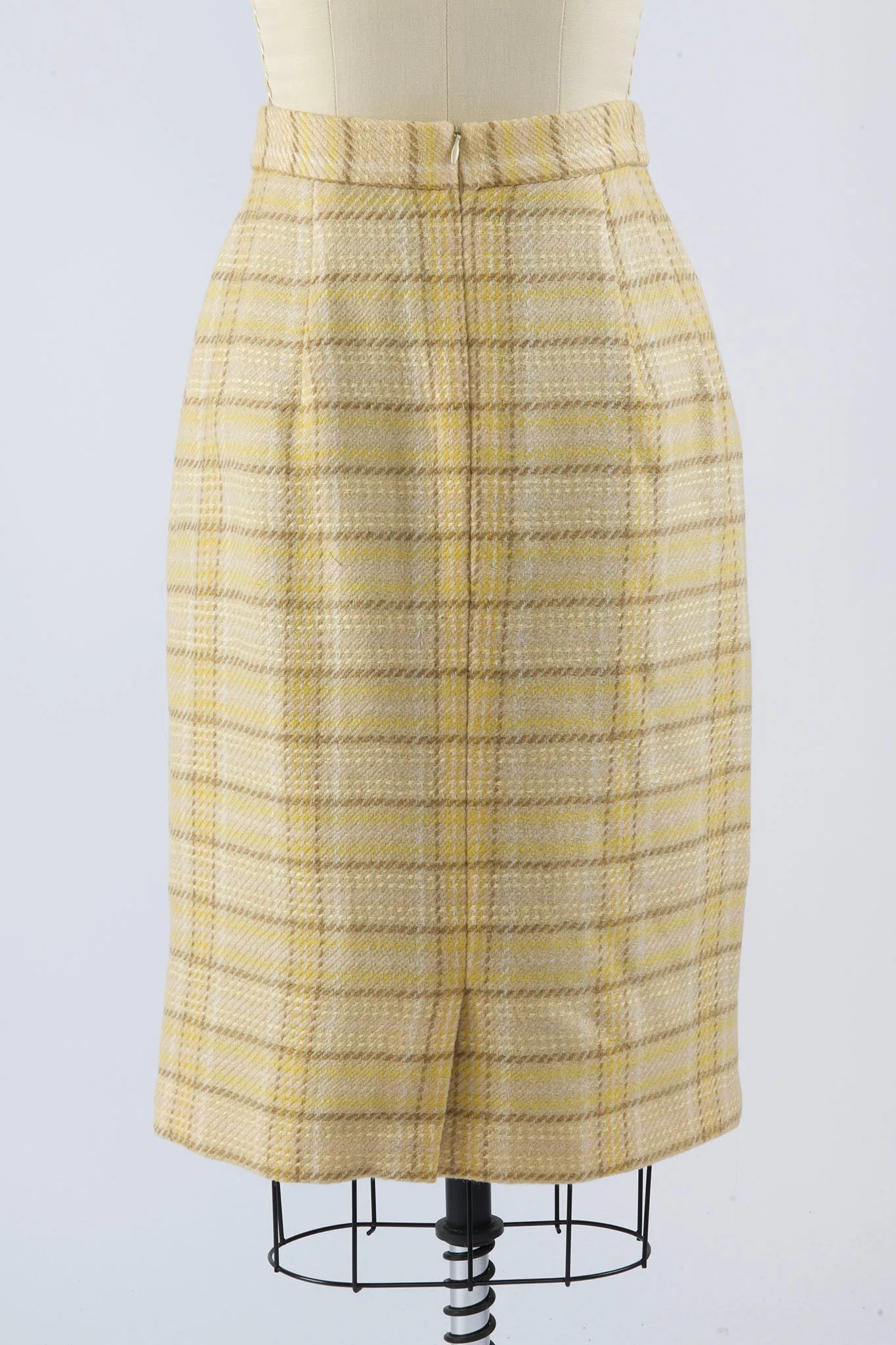 Pencil Skirt in Mohair Tartan