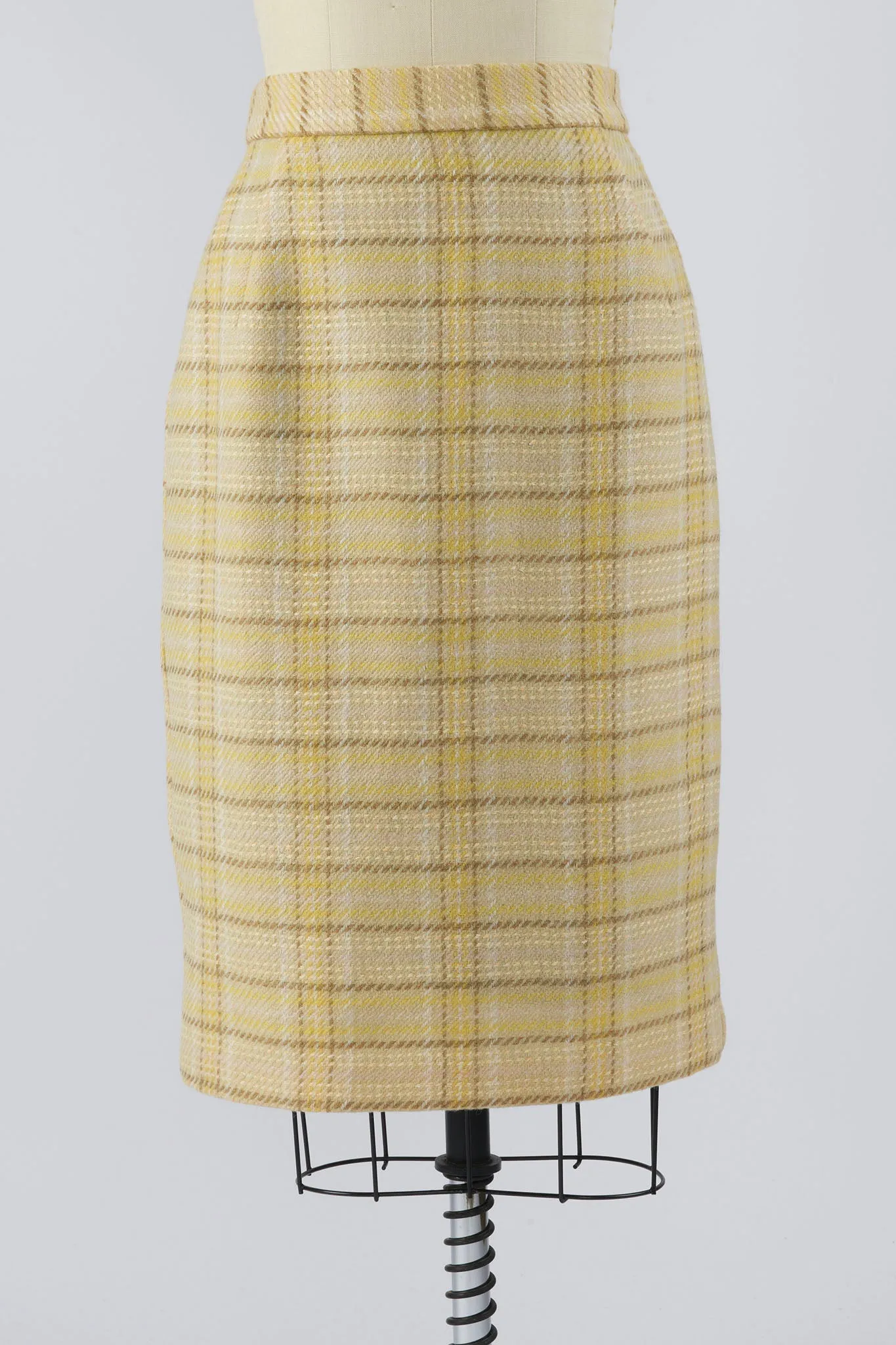 Pencil Skirt in Mohair Tartan