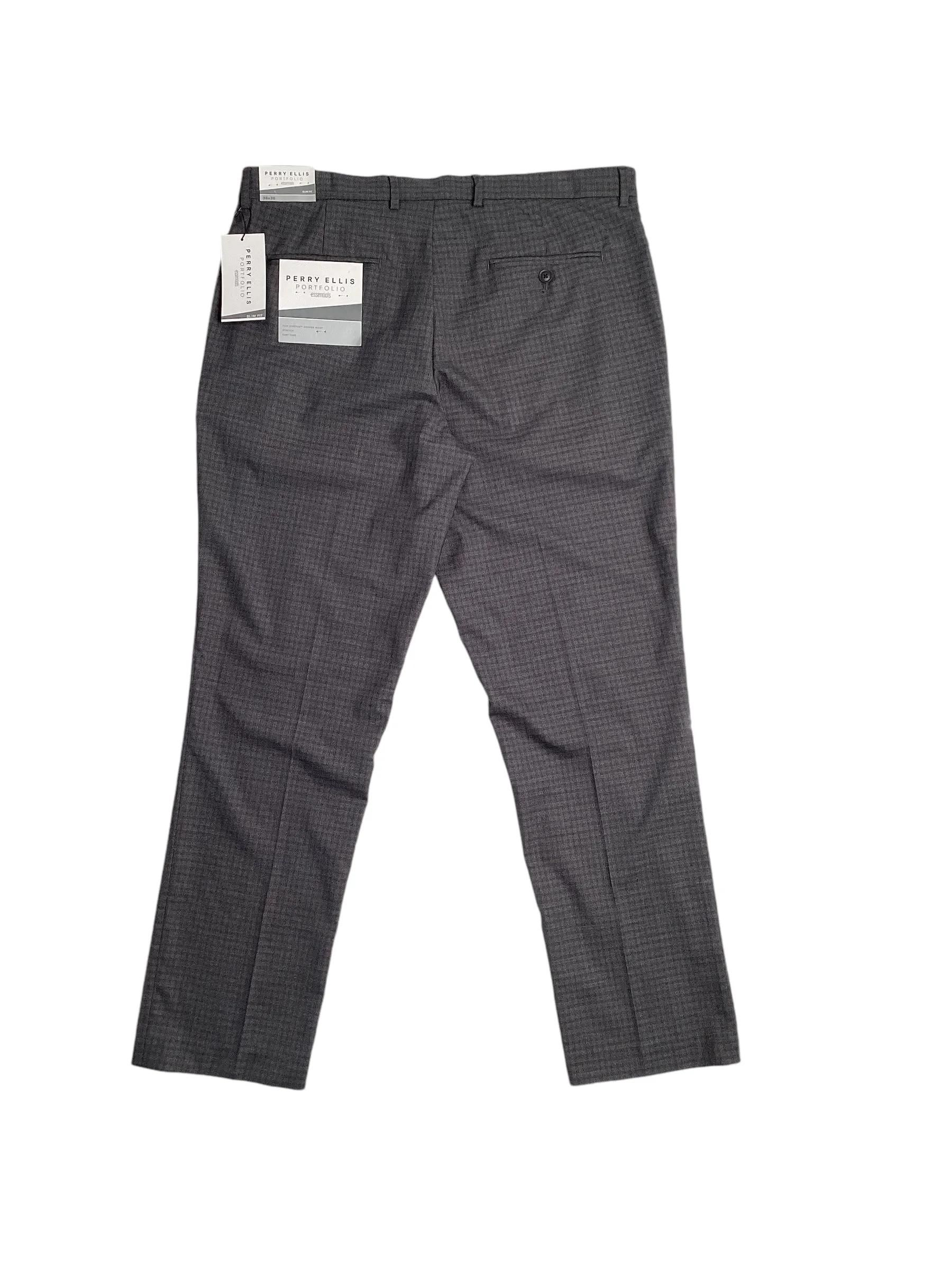 Perry Ellis Portfolio Mens Slim Fit Casual Pants Charcoal Grey 33 x 32