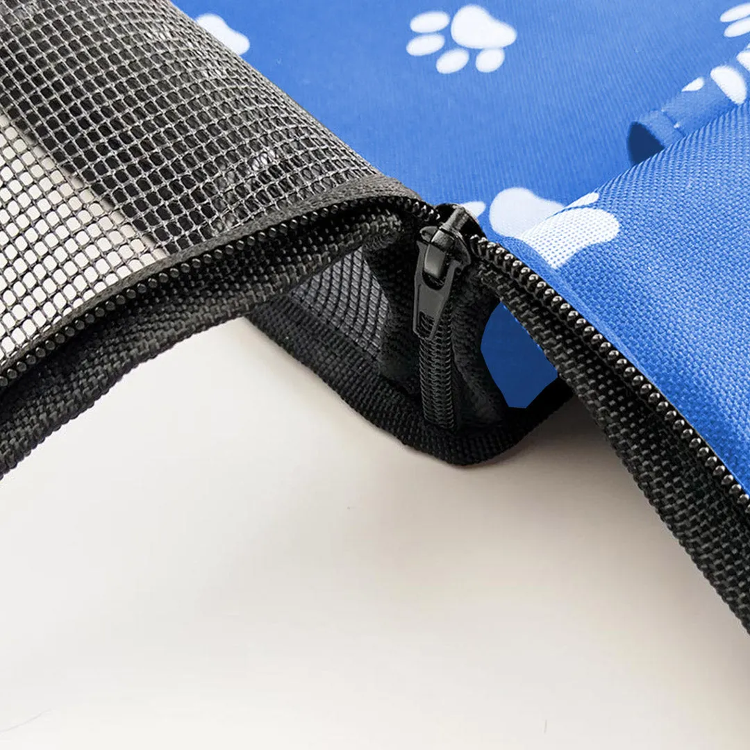 Pet Booster Car Seat Premium Waterproof Breathable Mesh Safety Travel Portable Dog Carrier Bag - Blue