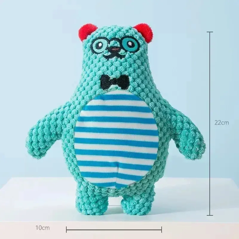 Pet Plush Toy Cat Dog Puzzle Toy Cute Animals Bite Resistant Interactive Squeaky Pet Dog Teeth Cleaning Chew Toy Pet Supplies