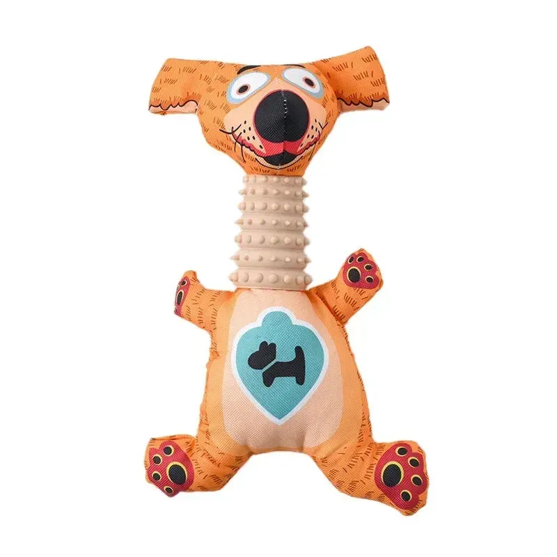 Pet Plush Toy Cat Dog Puzzle Toy Cute Animals Bite Resistant Interactive Squeaky Pet Dog Teeth Cleaning Chew Toy Pet Supplies