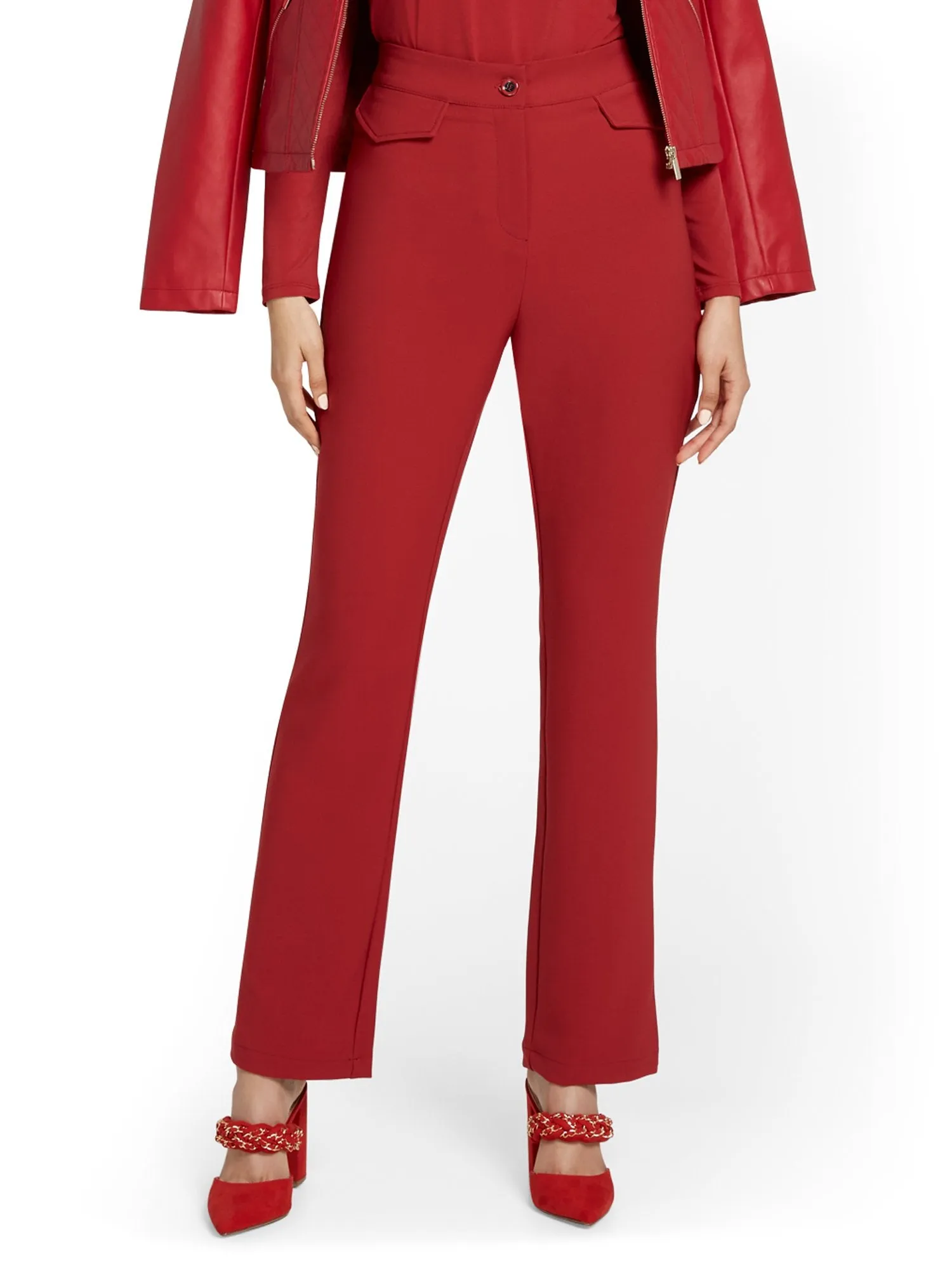 Petite High-Waisted Straight-Leg Pant - Premium Stretch