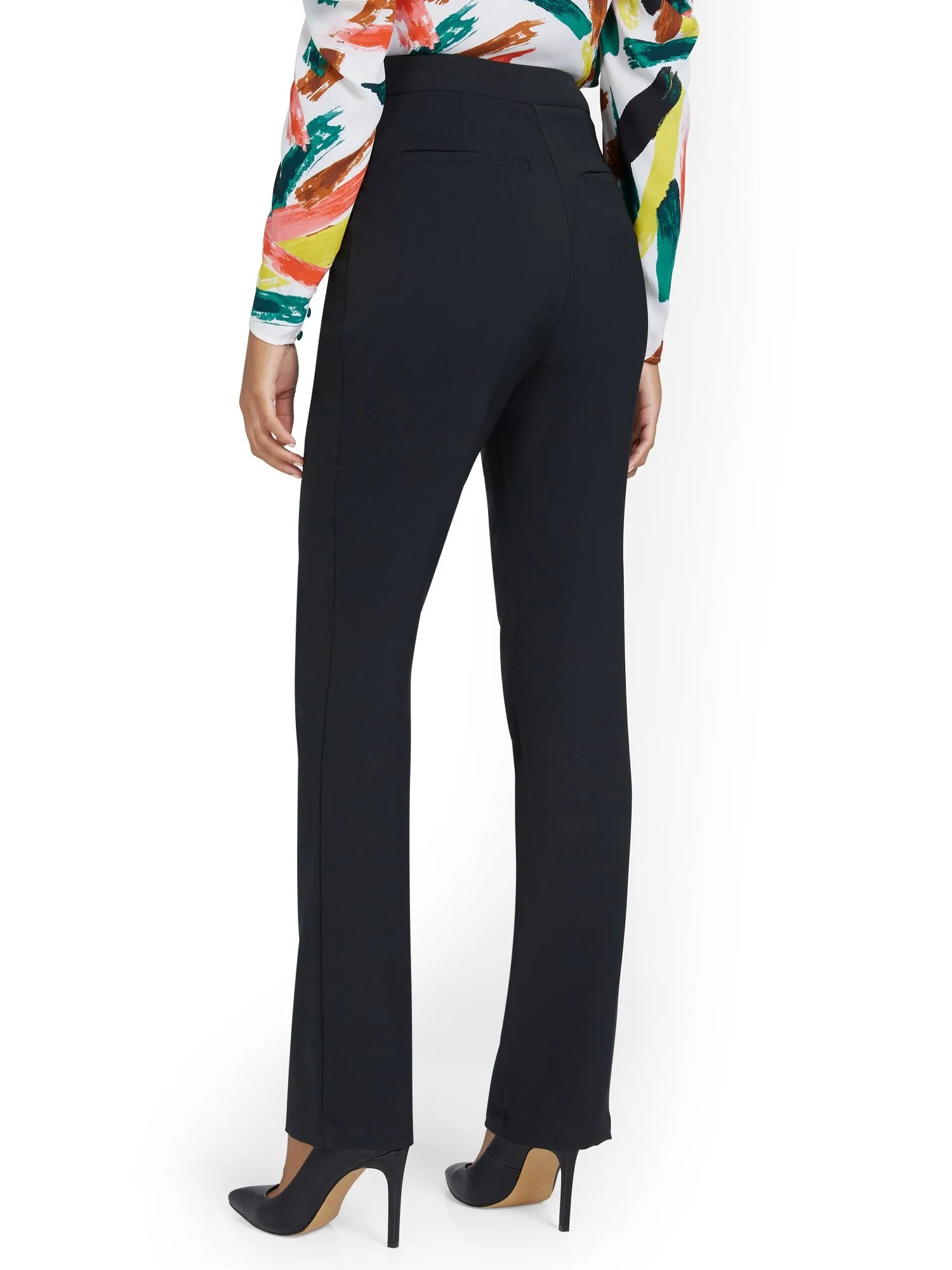 Petite High-Waisted Straight-Leg Pant - Premium Stretch