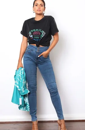 Pipe Leg Stretch Jeans