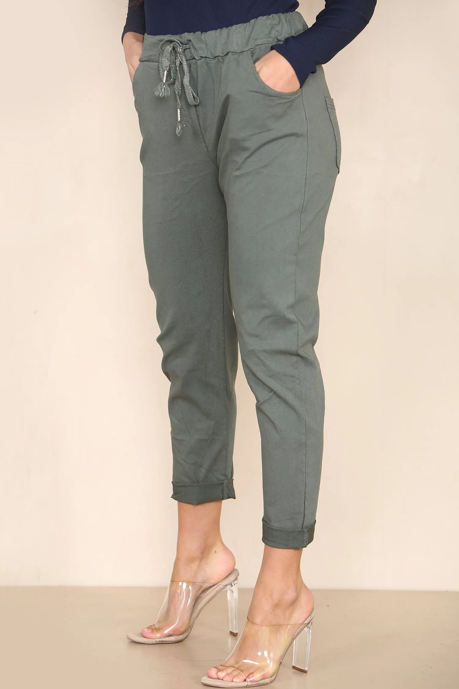 Plain Bi-Stretch Magic Trousers