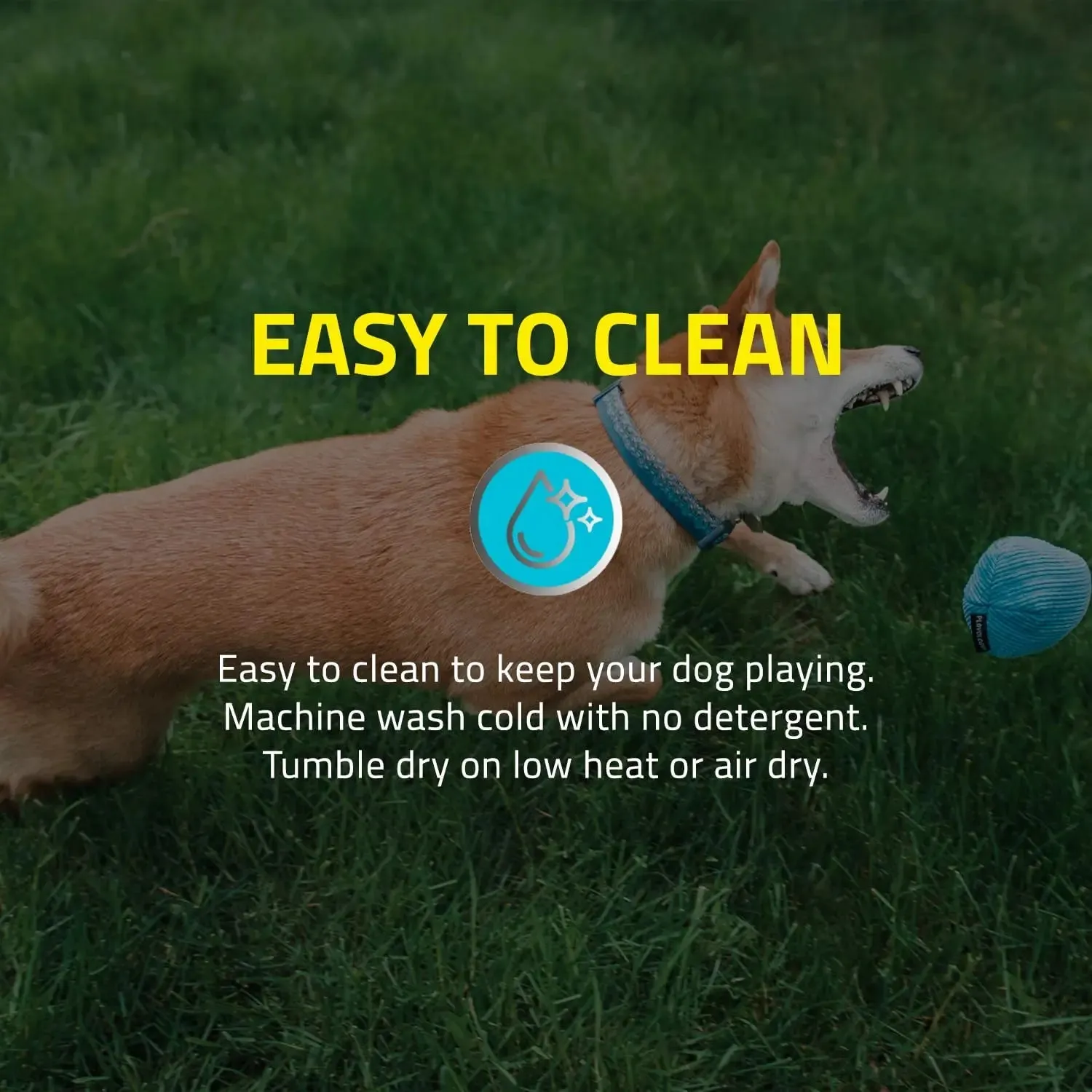 Playology Plush Squeaky Ball Dog Toy for Moderate Chewers, Large
