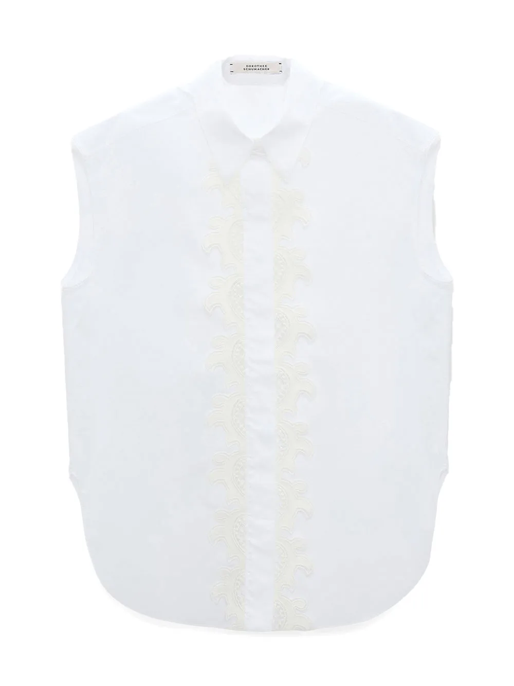 Poplin Power Sleeveless Blouse With Lace