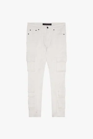 "POCKET TRAIL" WHITE SKINNY DENIM JEAN WHITE
