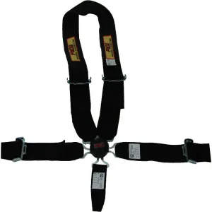 RCI 5-Point Cam Lock Racing Harness - Pull Up Adjust - Wrap Around - Black