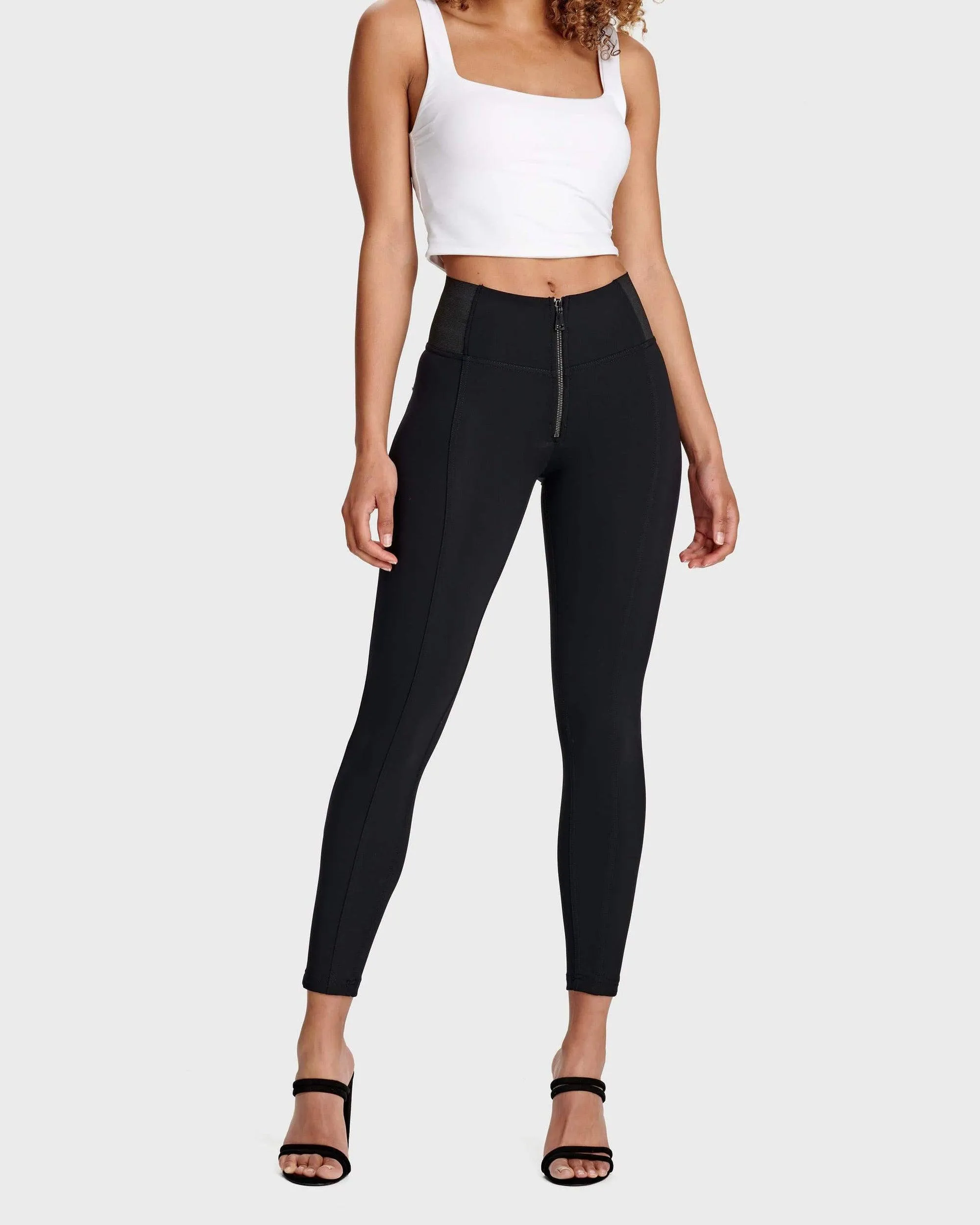 Slim Zipper Peach Butt Legging With Stretch