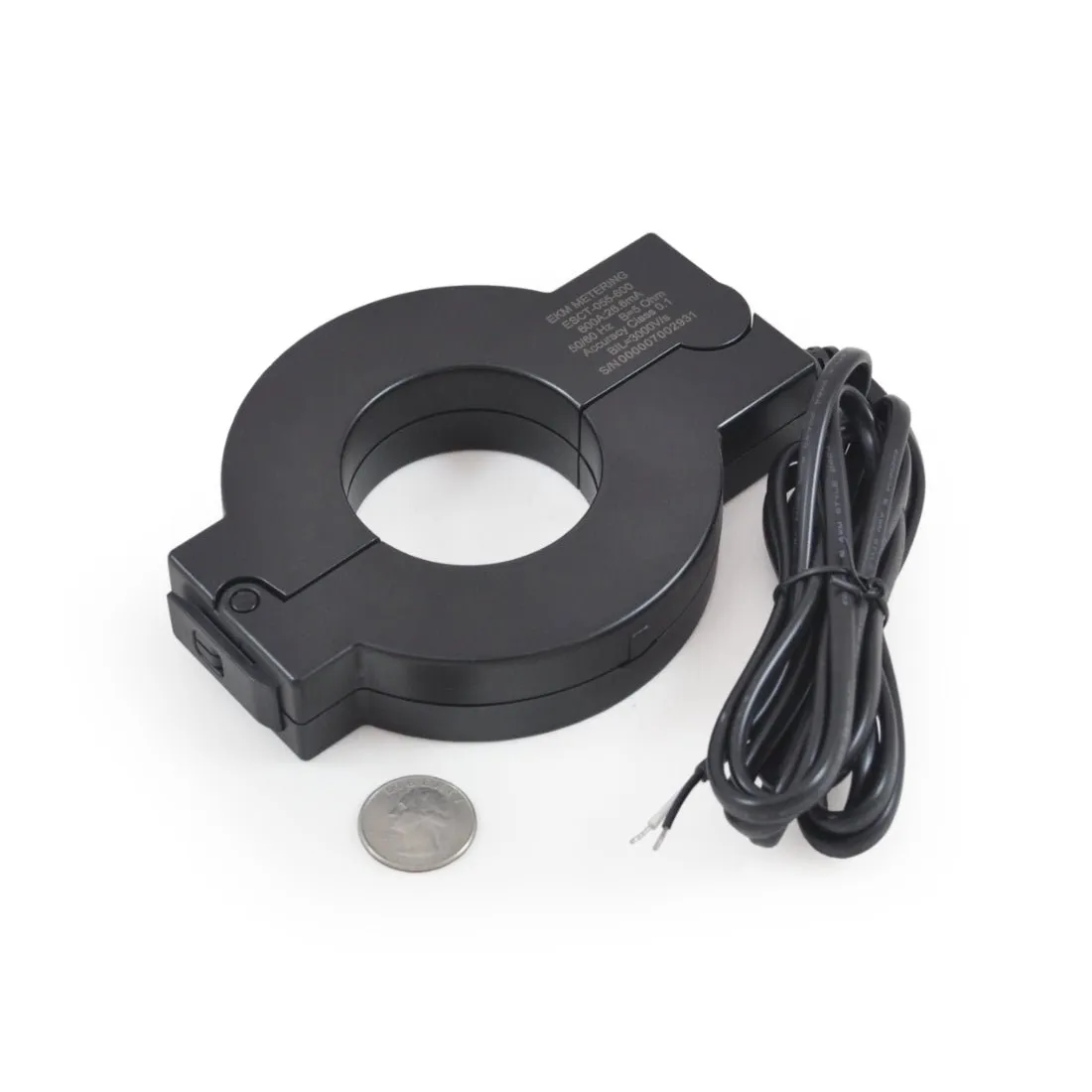 Split-Core Current Transformer, 800A, 800A:26.6mA, 55mm (2.17") Hole Diameter, ESCT-055-800