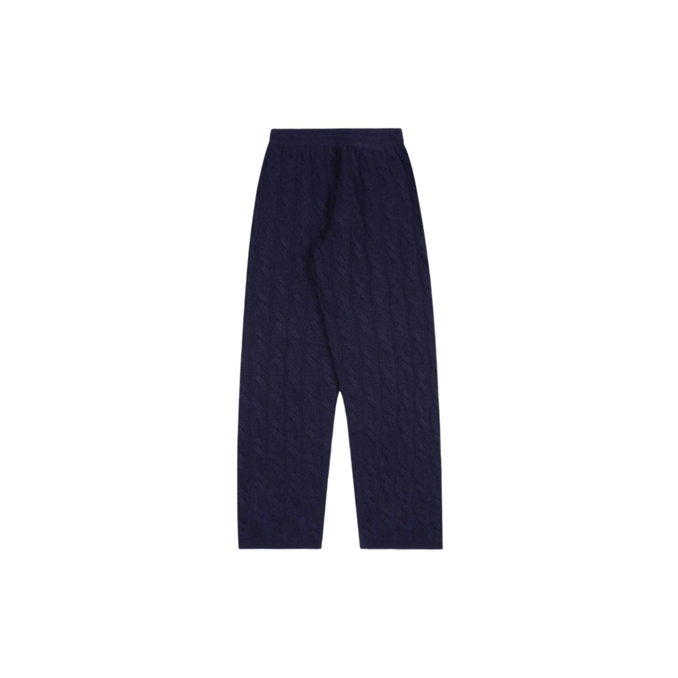 SRC Cable-knit Cashmere Trousers (Navy)