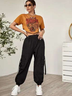 Tape Panel Flap Pocket Cargo Pants
